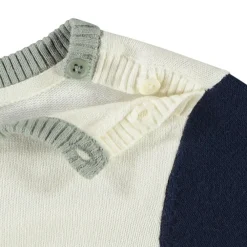 Pull en tricot ludique effet color block pour bébé garçon