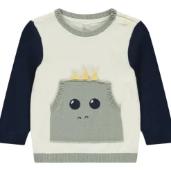 Pull en tricot ludique effet color block pour bébé garçon