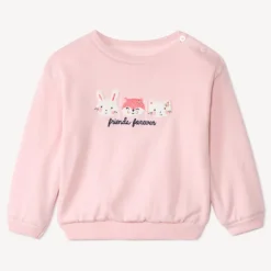Pull en tricot à motifs brodés pour bébé fille
