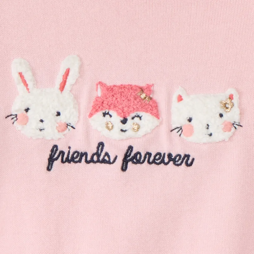 Pull en tricot à motifs brodés pour bébé fille