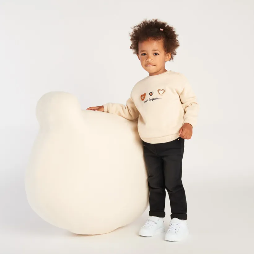 Pull en tricot à motifs brodés pour bébé fille