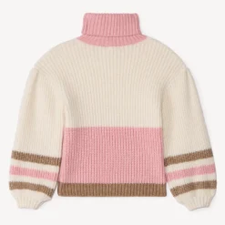 Pull en tricot oversize avec col roulé pour fille