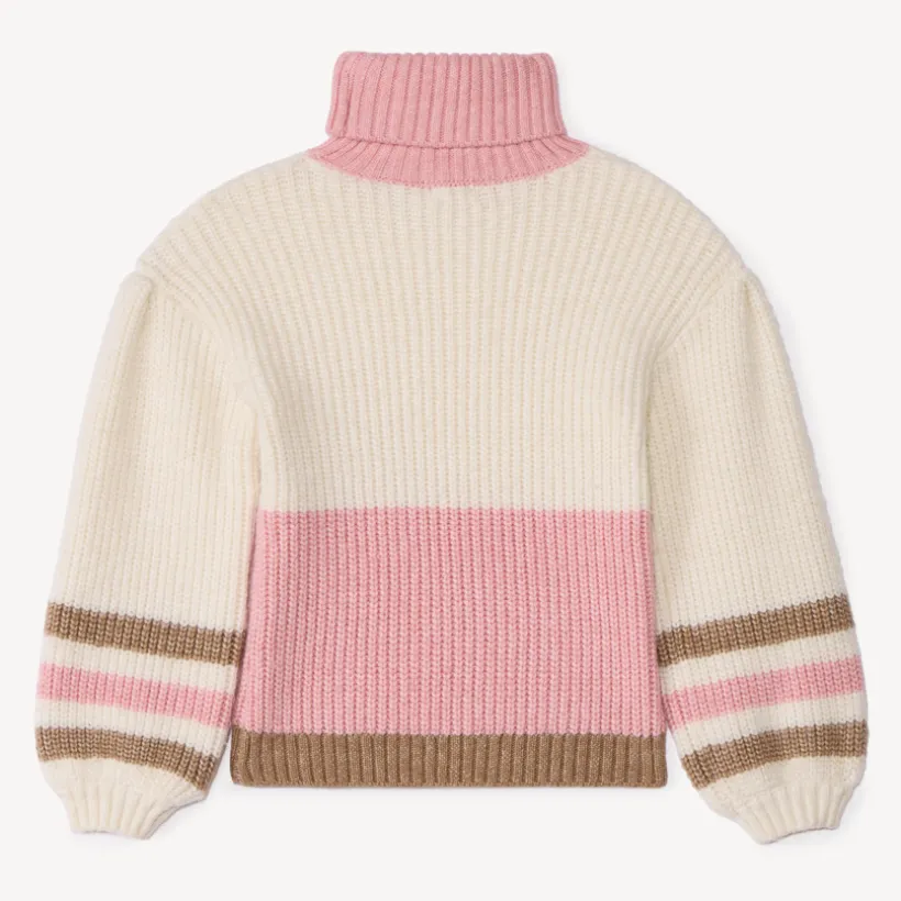 Pull en tricot oversize avec col roulé pour fille
