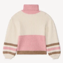 Pull en tricot oversize avec col roulé pour fille
