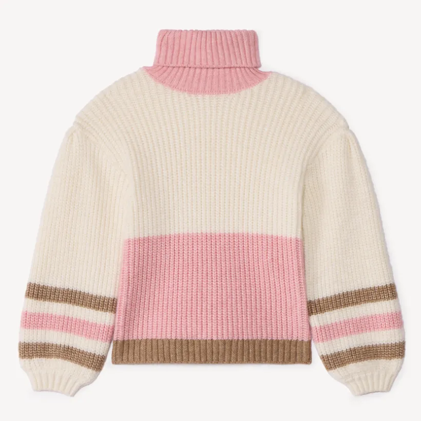 Pull en tricot oversize avec col roulé pour fille
