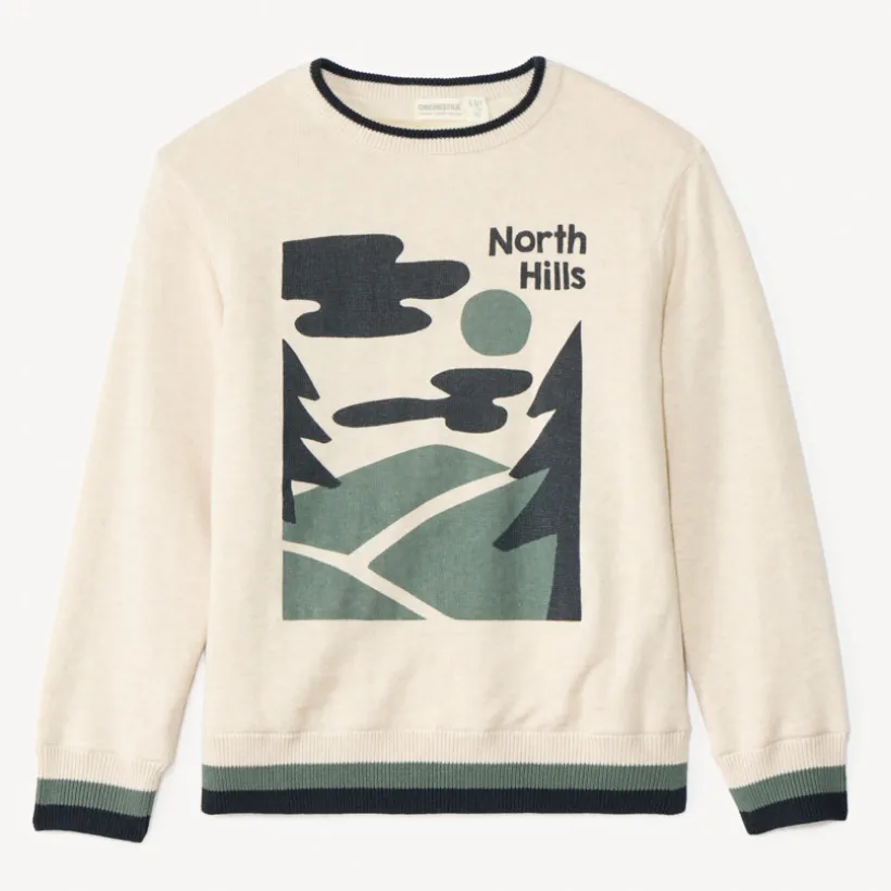 Pull en tricot printé doublé velours pour garçon