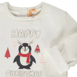 Pull en tricot print pingouin avec détails pailletés pour bébé fille