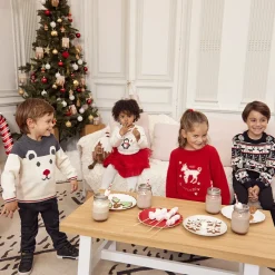 Pull en tricot print pingouin avec détails pailletés pour bébé fille