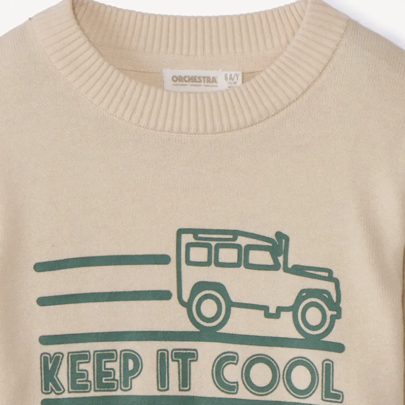 Pull en tricot printé pour garçon