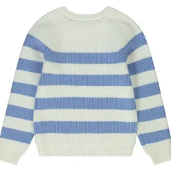Pull en tricot rayé avec emmanchures ajourées pour fille