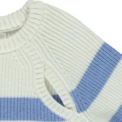 Pull en tricot rayé avec emmanchures ajourées pour fille