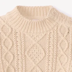 Pull en tricot torsadé et col montant pour bébé garçon