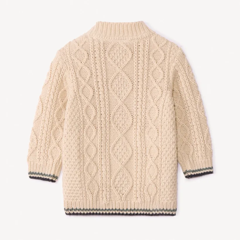 Pull en tricot torsadé et col montant pour bébé garçon