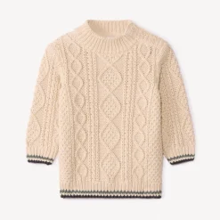Pull en tricot torsadé et col montant pour bébé garçon