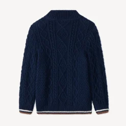 Pull en tricot torsadé et col montant pour bébé garçon