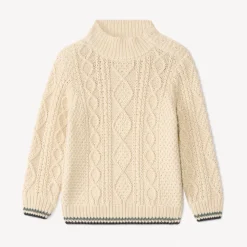 Pull en tricot torsadé et col montant pour bébé garçon