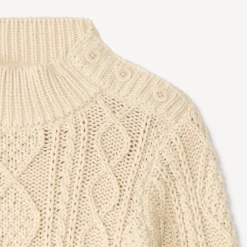 Pull en tricot torsadé et col montant pour bébé garçon
