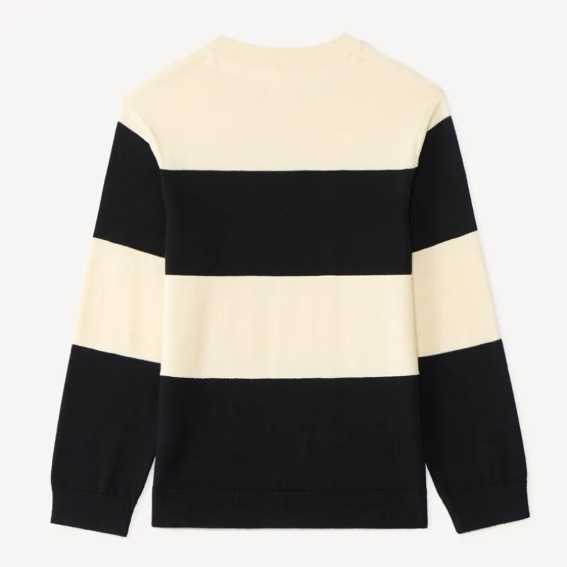 Pull garçon en tricot avec broderie bouclette