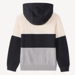 Pull manches longues à capuche effet colorblock pour garçon