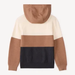 Pull manches longues à capuche effet colorblock pour garçon