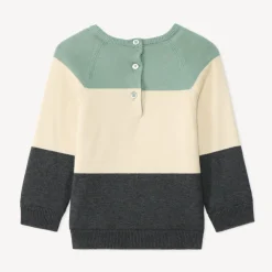 Pull manches longues en tricot ludique doublé en velours pour bébé garçon