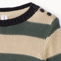 Pull manches longues en tricot à rayures pour bébé garçon