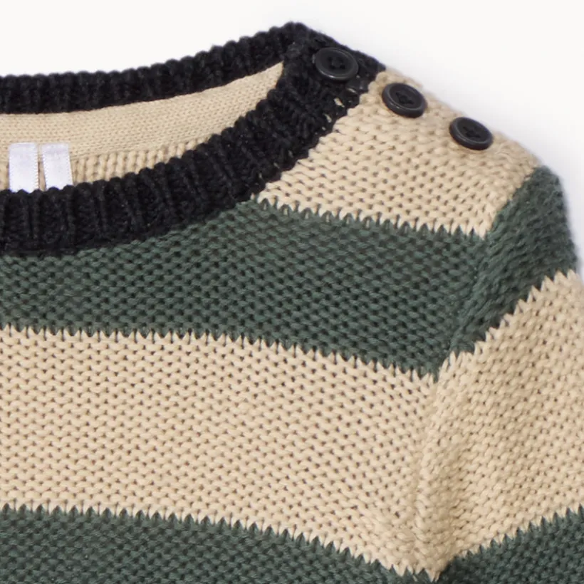 Pull manches longues en tricot à rayures pour bébé garçon