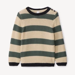 Pull manches longues en tricot à rayures pour bébé garçon