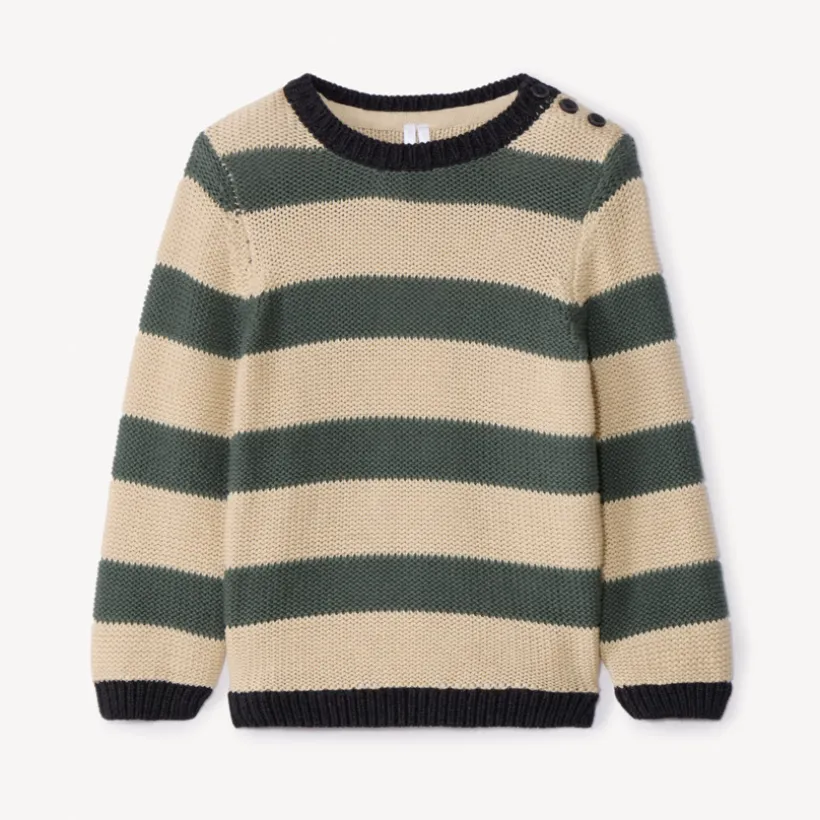 Pull manches longues en tricot à rayures pour bébé garçon