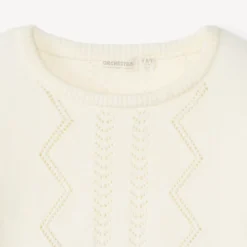 Pull manches longues en tricot style marinière pour fille