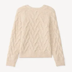 Pull manches longues en tricot et nœuds fantaisies pour fille