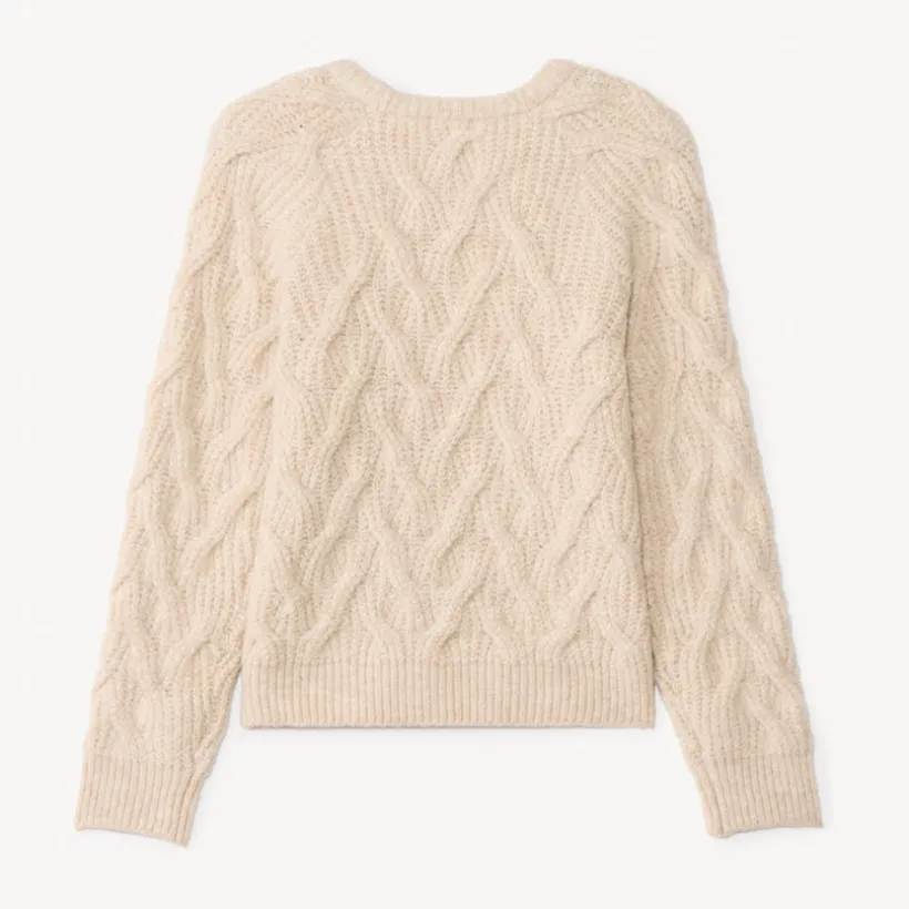 Pull manches longues en tricot et nœuds fantaisies pour fille