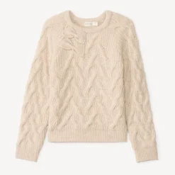 Pull manches longues en tricot et nœuds fantaisies pour fille