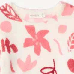Pull manches longues en tricot digital print pour fille