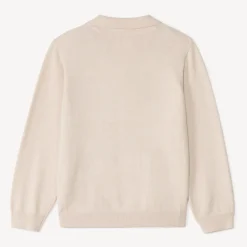 Pull manches longues en tricot torsadé uni pour garçon