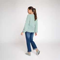 Pull manches longues en tricot jeu de point pour femme