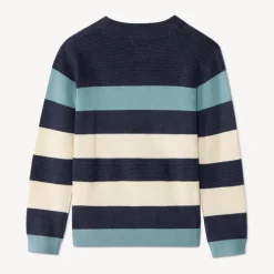 Pull manches longues rayé en tricot pour garçon
