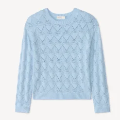 Pull oversize en tricot ajouré fantaisie pour fille