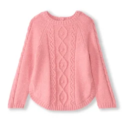 Pull poncho en tricot uni pour bébé fille