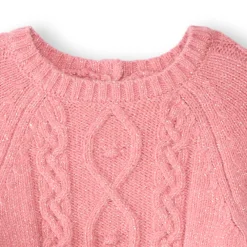Pull poncho en tricot uni pour bébé fille