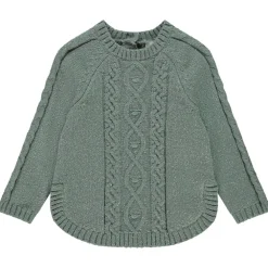 Pull poncho en tricot uni pour bébé fille