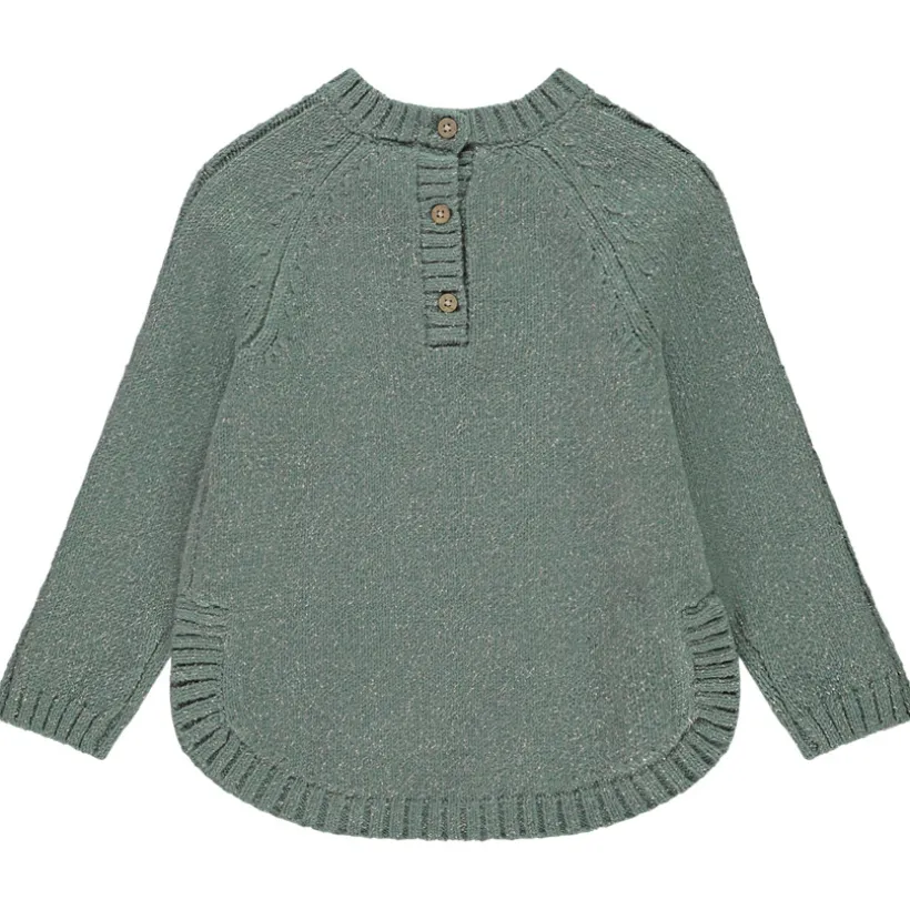 Pull poncho en tricot uni pour bébé fille