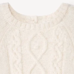 Pull poncho en tricot uni pour bébé fille