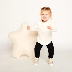 Pull poncho en tricot uni pour bébé fille