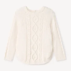 Pull poncho en tricot uni pour bébé fille