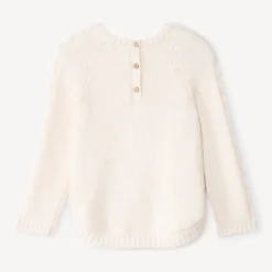 Pull poncho en tricot uni pour bébé fille