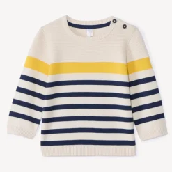 Pull rayé en tricot fantaisie pour bébé garçon