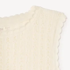 Pull sans manches en tricot fantaisie pour fille