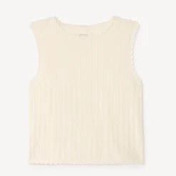 Pull sans manches en tricot fantaisie pour fille