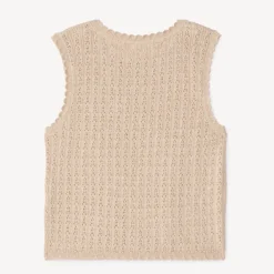 Pull sans manches en tricot fantaisie pour fille